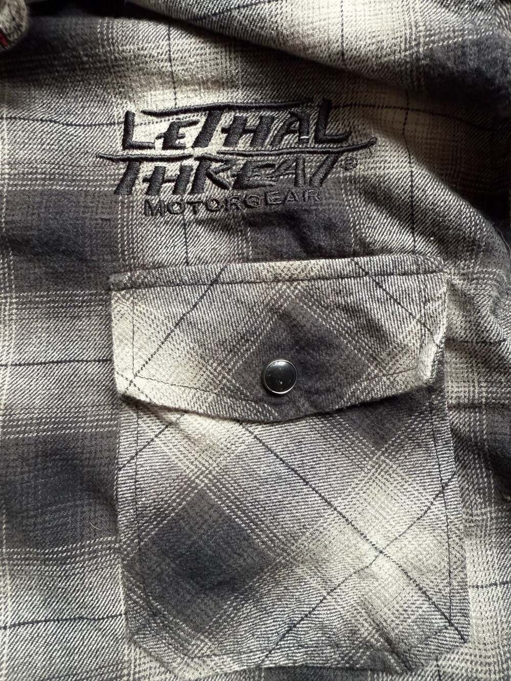 Lethal Threat Motorgear Kustom Motorcycles Plaid Flannel Shirt XL - Picture 4 of 11